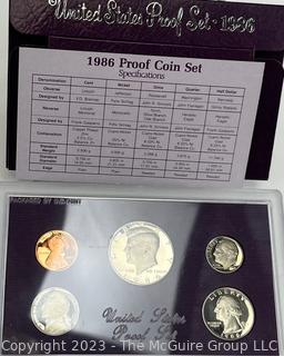 (2) United States Proof Sets 1970, 1983. United States Proof Set (2) 1986. United States Mint Proof Set 1988