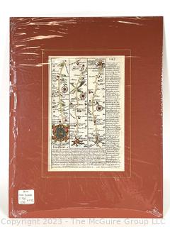 Matted 18th Century Double Sided Map of Hereford and Ludlow, Great Britain Purchased at Harrods of London 