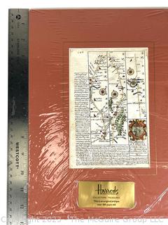 Matted 18th Century Double Sided Map of Hereford and Ludlow, Great Britain Purchased at Harrods of London 