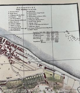 Partially Hand Colored Edinburgh Town Plan by Paton from the 1828 Edition on Linen.  15" x 18"