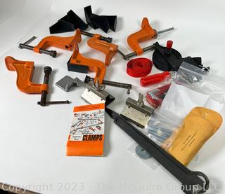 Group of Tools Including Clamps