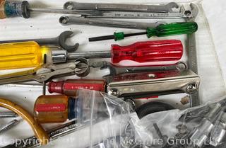 Group of Hand Tools Including Pliers and Screwdrivers