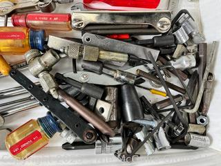 Group of Hand Tools Including Pliers and Screwdrivers