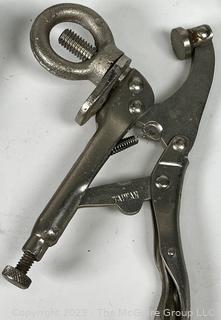 Group of Tools Including Drill Bits; Hole-saw; Metal notchers, Clamps and Wire Cutters