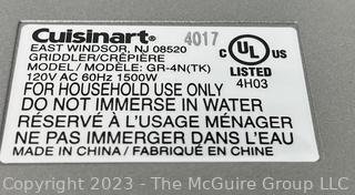 Cuisinart Stainless Steel Griddler and Panini Press with TruTemp Digital Thermometer.