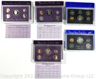 (2) United States Proof Sets 1970, 1983. United States Proof Set (2) 1986. United States Mint Proof Set 1988