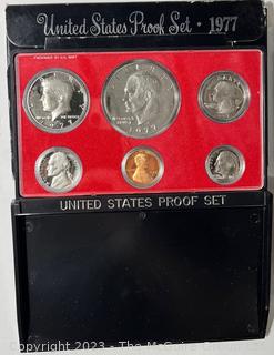 1977 United States Proof Set; 1981 United States Proof Set; 1999 United States Mint Silver Proof Set 