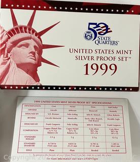 1977 United States Proof Set; 1981 United States Proof Set; 1999 United States Mint Silver Proof Set 