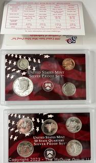 1977 United States Proof Set; 1981 United States Proof Set; 1999 United States Mint Silver Proof Set 