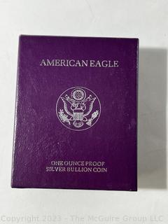 Three 1 OZ 99.9% silver "American Eagle" proof coins in presentation boxes (1993)