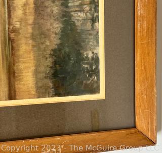 Framed Under Glass Print Of The Labrador Retriever Dog By Edwin Megargee, Signed by Artist.  16 x 18.5"