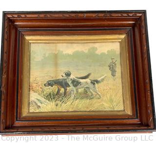 Framed Print of Two Hunting Dogs. 20 x 17"