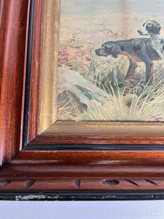 Framed Print of Two Hunting Dogs. 20 x 17"