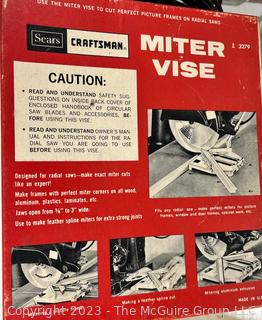 Group of Tools Including Miter Vise, Vintage Electric Eraser and 2 GE Selson Motors