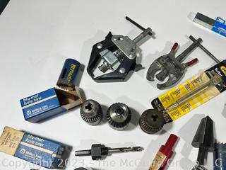 Tools: Gear Pullers, Gauges, Drill Stops, Chucks, Hole Saws, Level