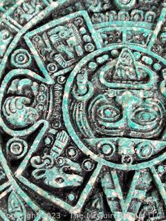 Reproduction of The Aztec Calendar Mexico in Resin Wall Plaque