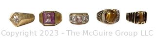 Five (5) Gold Plated Men's Rings