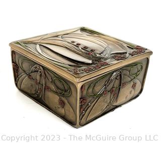 Reproduction Mackintosh Style Art Nouveau Rose Maiden Trinket Box Made by Veronese Design. 4w x 4d x 4h"