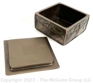 Reproduction Mackintosh Style Art Nouveau Rose Maiden Trinket Box Made by Veronese Design. 4w x 4d x 4h"