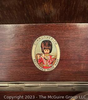 Victrola Commonwealth Trademark Phonograph in Mahogany Record Cabinet with Collection of 78 records and Edison Record.  17"w x 21"d x 41"t 