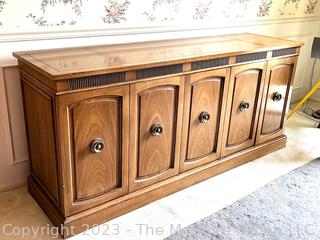 Mid-Century Drexel Italian Provincial Triune Buffet Sideboard. 30" h x 67" w x 19" d  