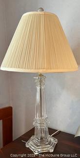 Clear Glass Table Lamp. 30" tall to finial.  