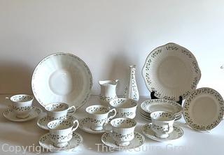 Collection of Royal Tara Fine Bone China Made in Galway Republic of Ireland with Shamrock Decoration.