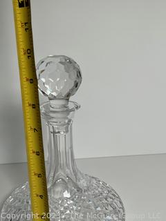 Crystal Glass Liquor Decanter  10"T Including stopper