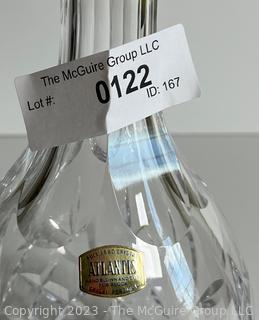 Atlantis Crystal Whiskey Decanter Hand Blown and Cut for Block Crisal. 12"T including stopper