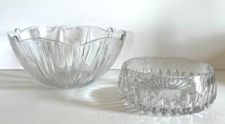 Two (2) Clear Crystal Glass Bowls Made by Lenox