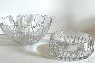 Two (2) Clear Crystal Glass Bowls Made by Lenox