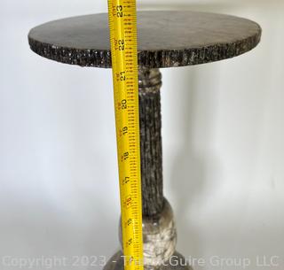 Italian Carved Marble Side Table or Pedestal Stand. 22" tall. 