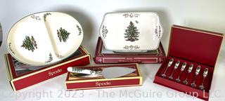 Four (4) Spode Christmas Porcelain Serving Items with Boxes. 