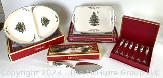 Four (4) Spode Christmas Porcelain Serving Items with Boxes. 