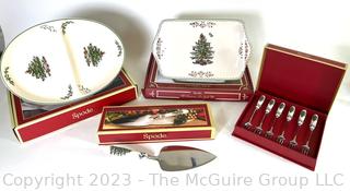 Four (4) Spode Christmas Porcelain Serving Items with Boxes. 