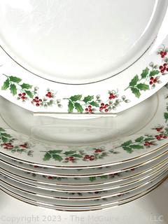 Set of Gibson Everyday Christmas Charm Holly and Berries Dishware 