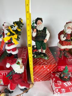 Group of Vintage Standing Santa Claus Christmas Decorations Including Possible Dreams Clothtique Santas, San Francisco and Jim Shore. 