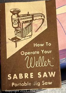 Vintage Weller Portable Electric Sabre Saw Jig Saw Model 800 with Metal Box