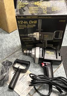 NOS NIB Sears Best Craftsman 1/2" Variable Speed Electric Drill 0-600rpms