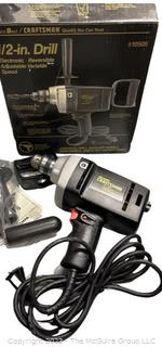 NOS NIB Sears Best Craftsman 1/2" Variable Speed Electric Drill 0-600rpms