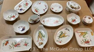 Collection of Royal Worcester Porcelain China Serving Pieces in The Evesham Pattern