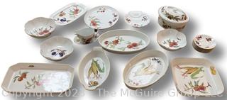 Collection of Royal Worcester Porcelain China Serving Pieces in The Evesham Pattern