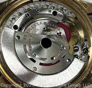 Circa 1970 ROLEX Oyster Perpetual Date - 26 Jewels, 5 positions Montres Movement.   Working. 1 Owner. Back was removed by technician to show authenticity of movement.  Case is stamped 14k. See all photos in the photo gallery.  Payment by certified funds only for this Lot.  