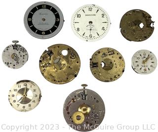 Group of Vintage Watch Dials and Movements