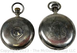 Two (2) Waltham Sterling Silver Pocket Watch Cases