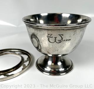 Silver Plated Cigar Ashtray From The Willard Hotel in Washington DC. Restaurant Ware. 7" tall