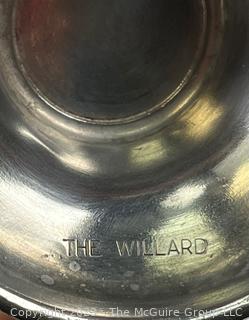 Silver Plated Cigar Ashtray From The Willard Hotel in Washington DC. Restaurant Ware. 7" tall