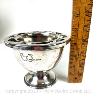 Silver Plated Cigar Ashtray From The Willard Hotel in Washington DC. Restaurant Ware. 7" tall