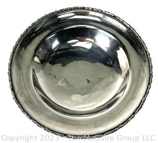 Sterling Silver Serving Bowl Made by G.H. Villa Mexico. 12" diameter.  175 grams