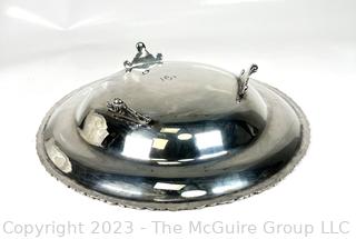 Sterling Silver Serving Bowl Made by G.H. Villa Mexico. 12" diameter.  175 grams